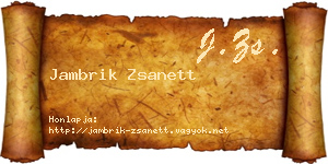 Jambrik Zsanett névjegykártya